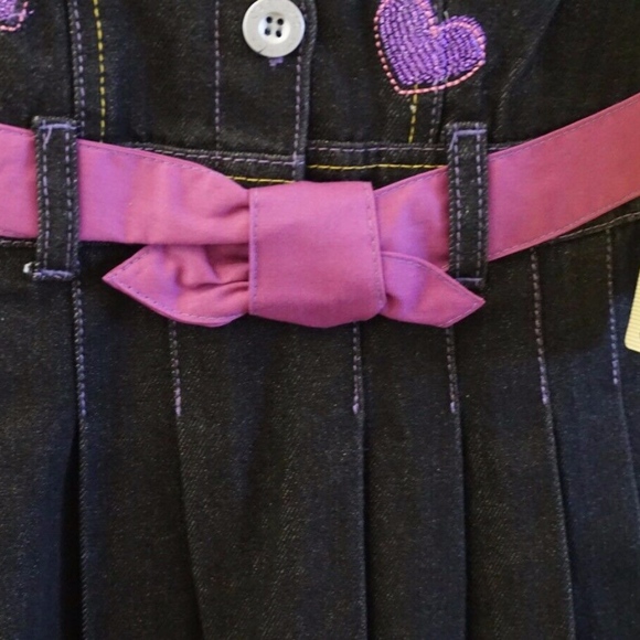 CARTERS WATCH THE WEAR Toddler Girls Jean Denim Heart Dress Sz. 24 Months - Picture 5 of 8